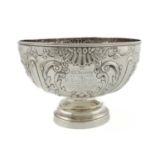 A late-Victorian silver presentation rose bowl, by George Nathan & Ridley Hayes, Chester 1896,