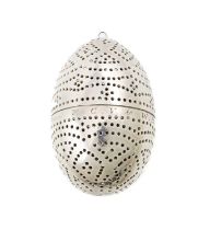 A Victorian silver tea infuser, by Susanna Cook, London 1854, ovoid shape, pierced decoration,