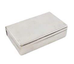 A late-Victorian silver sandwich box, by Edward J Carnelly, Birmingham 1899, plain rectangular form,