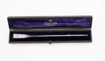 A Victorian presentation silver rowing oar, by Charles Edwards, London 1884, inscribed '1884 W.I