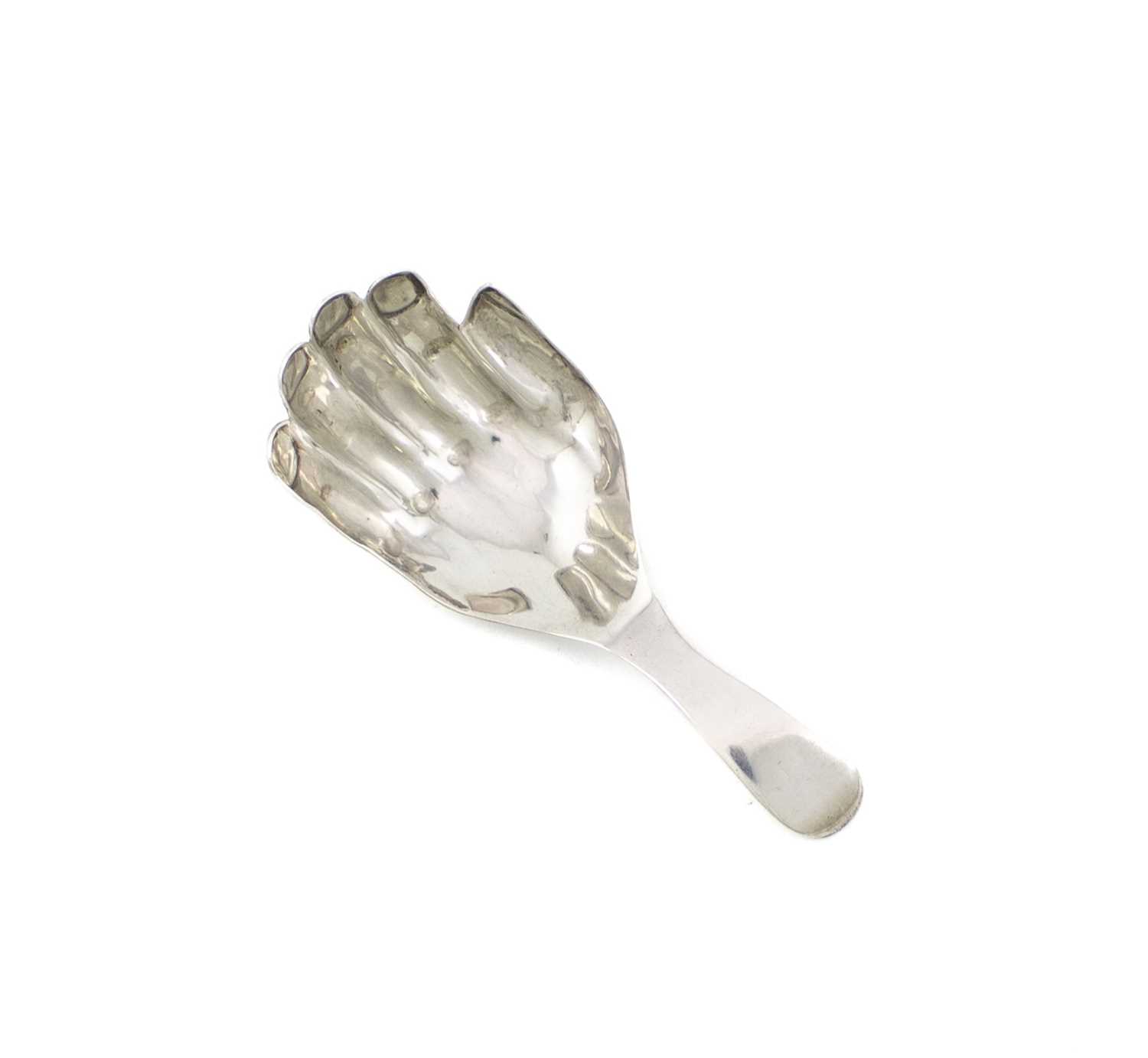 A George III silver right-hand caddy spoon, by Eley and Fearn, London 1800, Old English pattern