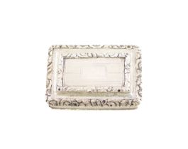 A George IV silver vinaigrette, by Thomas Shaw, Birmingham 1822, rectangular form with reeded sides,
