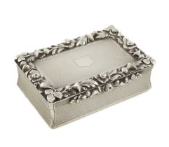 A Victorian silver snuff box, by Charles Rawlings & William Summers, London 1838, rectangular