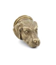 A modern novelty silver-gilt pill box, by Asprey & Co Ltd, London 1971, modelled as a hound's head