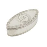 A George III Irish provincial silver snuff box, maker's mark only, three times for John Warner,