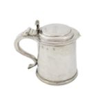 A Charles II silver tankard, a crowned 'ID' maker's mark, London 1684, tapering circular form,