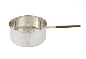 A Danish silver saucepan, by A. Michelsen, Copenhagen, circular form, tapering side handle, length