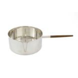 A Danish silver saucepan, by A. Michelsen, Copenhagen, circular form, tapering side handle, length