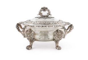 A George III silver sauce tureen and cover, by Joseph Craddock & William Ker Reid, London 1817, oval