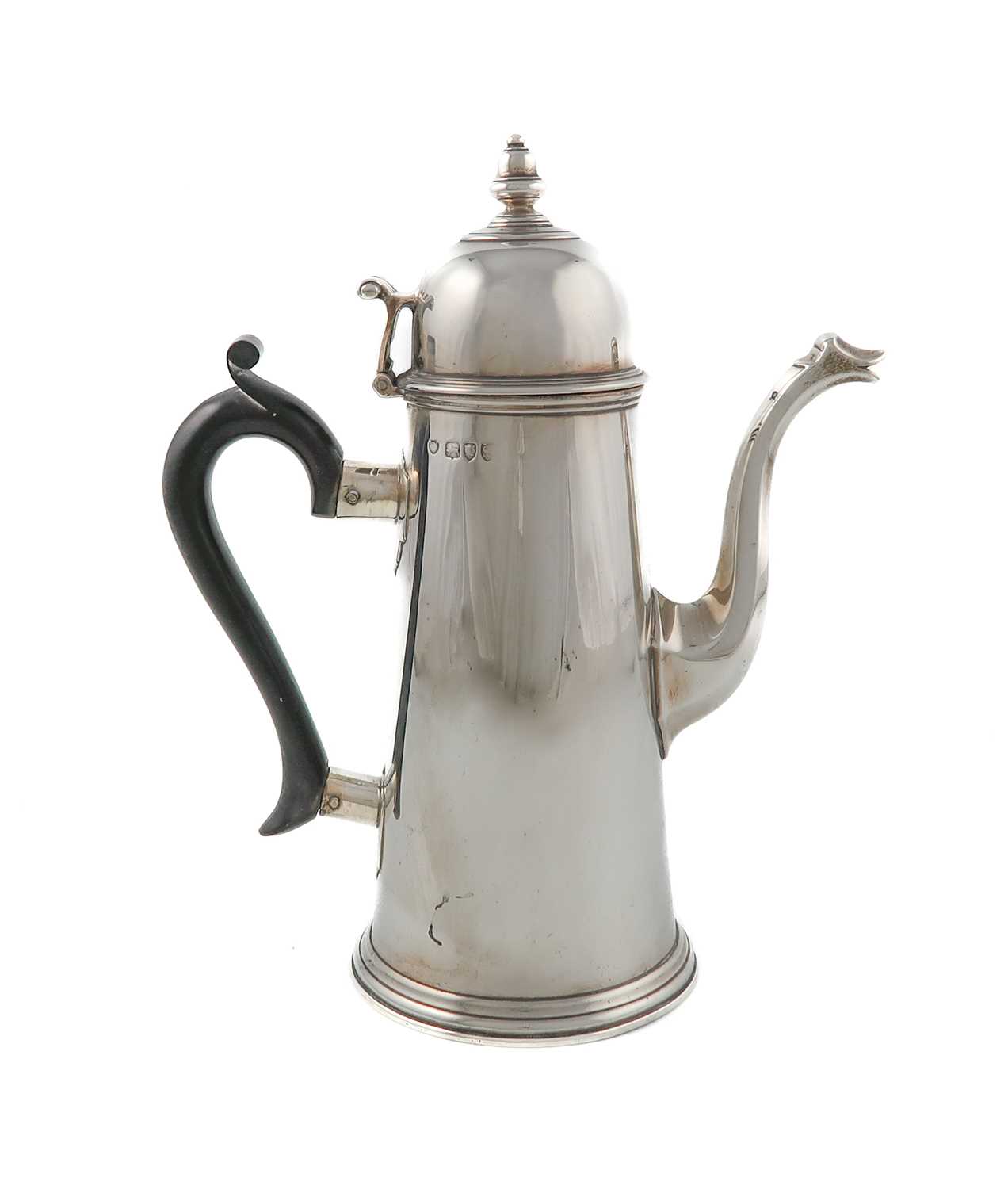 A late-Victorian silver coffee pot, by Walter & John Barnard, London 1893, tapering circular form,