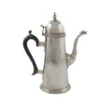 A late-Victorian silver coffee pot, by Walter & John Barnard, London 1893, tapering circular form,