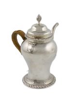 A George III silver argyle, possibly by William Grundy, London 1771, baluster form, gadroon borders,