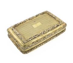 A George IV silver-gilt snuff box, by Ledsam & Vale, Birmingham 1820, rectangular form, chased