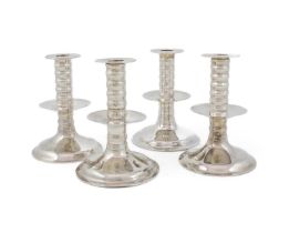 A matched set of four Victorian silver Scottish silver candlesticks, by Hamilton & Inches, Edinburgh