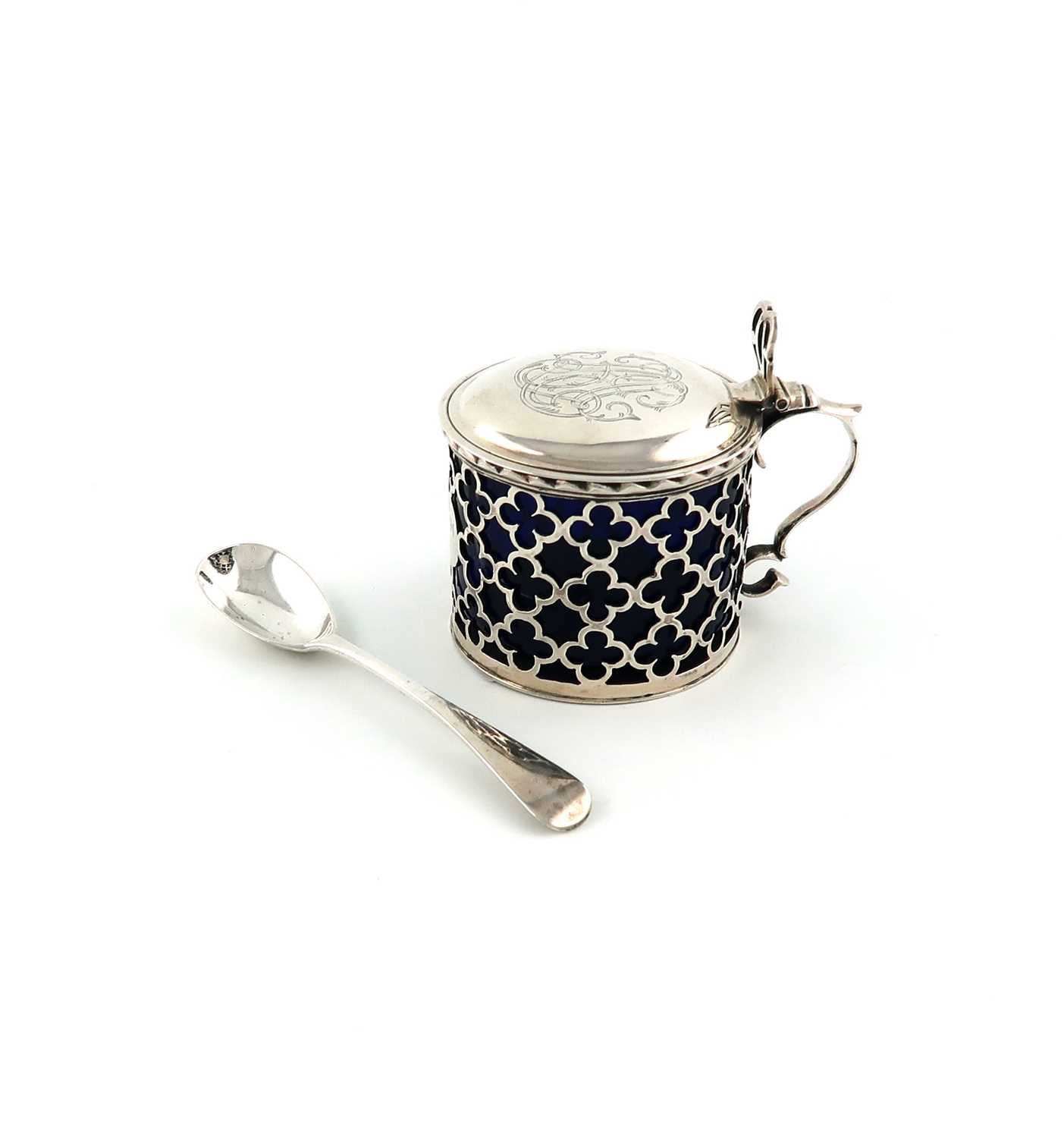 A George III silver mustard pot, by John Chesterman I, London 1787, circular form, pierced