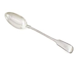 A Victorian silver Fiddle and Thread basting spoon, by Emanuel Brothers, London 1858, with an