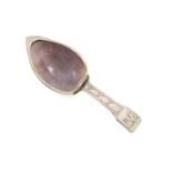 A George III silver-mounted cowrie shell caddy spoon, by Throop and Co., Birmingham circa 1810,