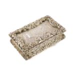 A Victorian silver snuff box, by Willmore & Co., Birmingham 1842, rectangular form, chased scroll
