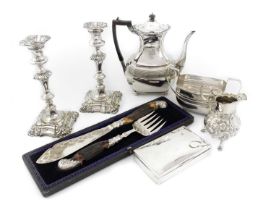 A mixed lot, comprising silver items: a coffee pot, by The Barnards, London 1892, a George III sugar