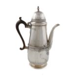 A Victorian silver coffee pot, by John Aldwinckle & Thomas Slater, London 1886, tapering circular