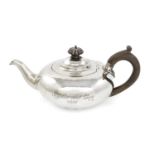 A William IV silver teapot, by Paul Storr, London 1832, also stamped Storr & Mortimer, compressed