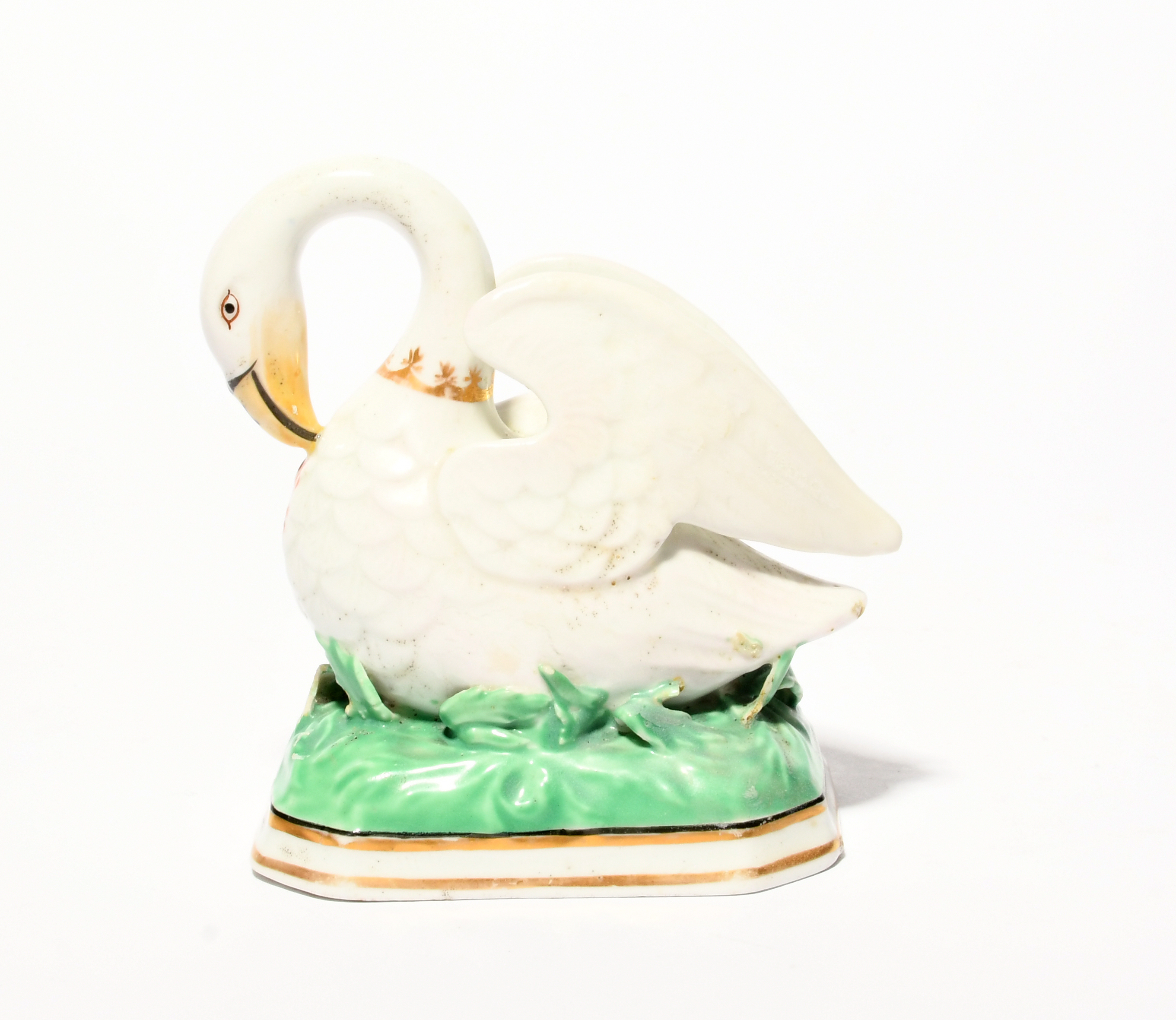 A rare Chamberlain's Worcester figure of the Pelican in her Piety, c.1810-20, the bird modelled with - Image 2 of 4