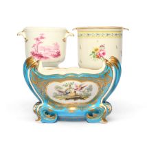 Two Continental porcelain coolers (seaux), 18th/early 19th century, one Vienna and painted with
