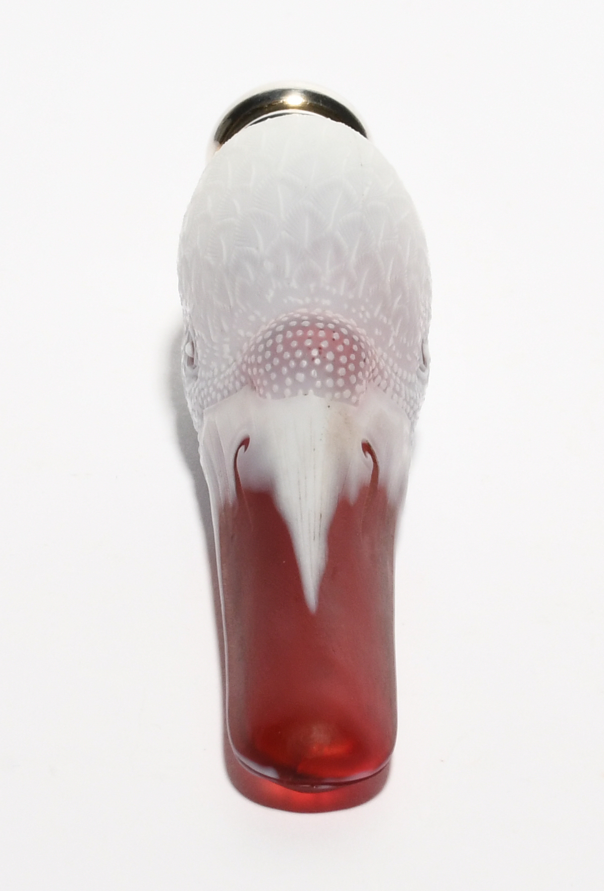 A Thomas Webb & Sons (Stourbridge) silver-mounted cameo glass swan's head scent bottle, dated - Bild 6 aus 6