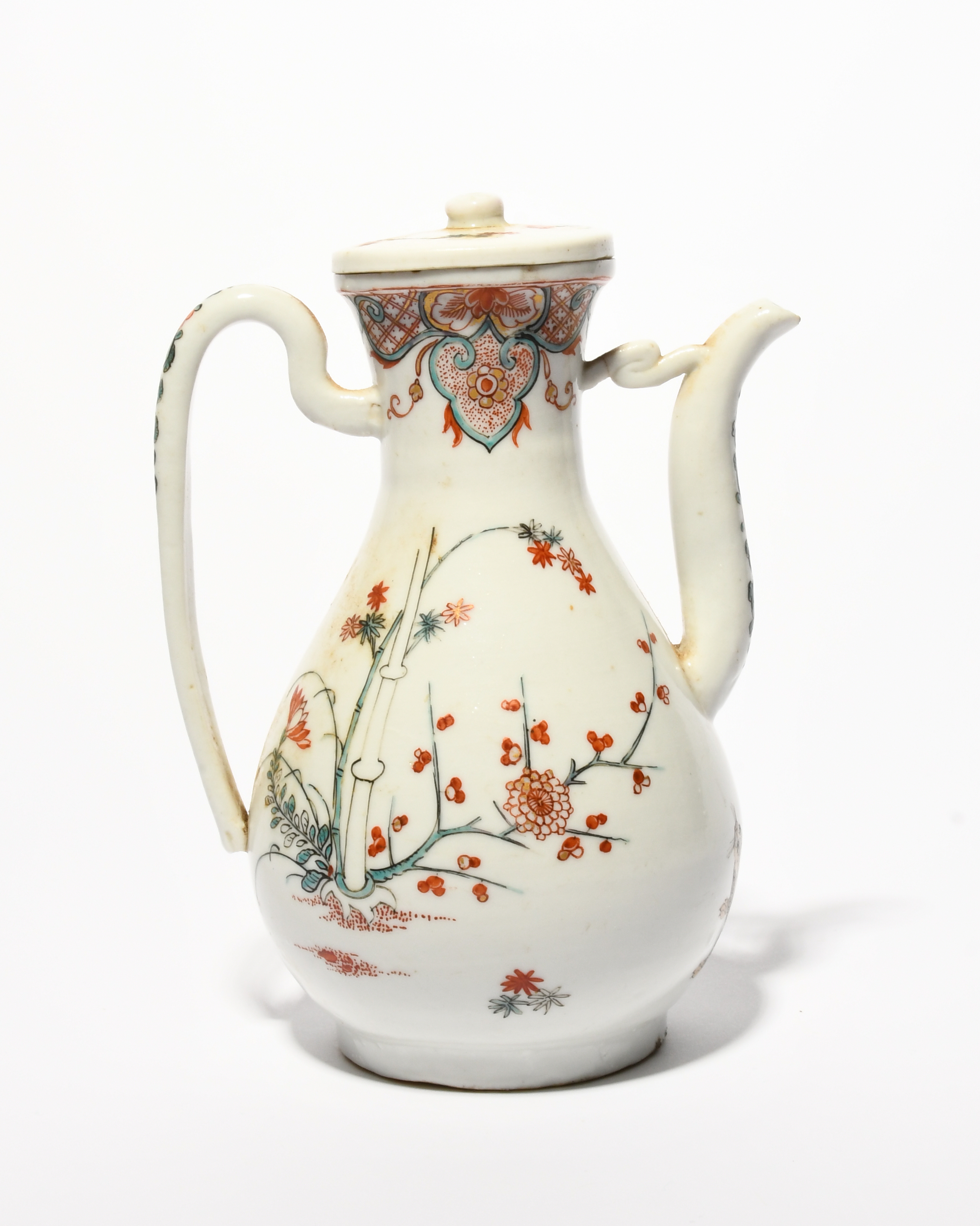 A Chinese Dehua porcelain Dutch-decorated ewer and cover, c.1680-1720, the decoration slightly - Image 2 of 4