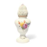 A Meissen sugar caster or sifter, c.1770, possibly made for the English market, the baluster body