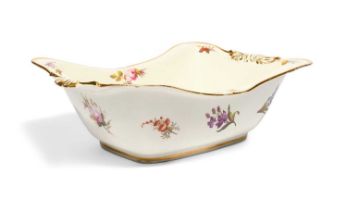 A large Derby serving dish, c.1815, the oblong form well painted with a bouquet of flowers to the
