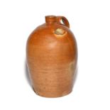 A large Fulham stoneware flagon or serving bottle, mid 19th century, of four gallon size,
