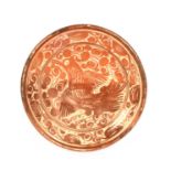 A Hispano Moresque lustre bowl or charger, late 17th/18th century, decorated in copper lustre with a