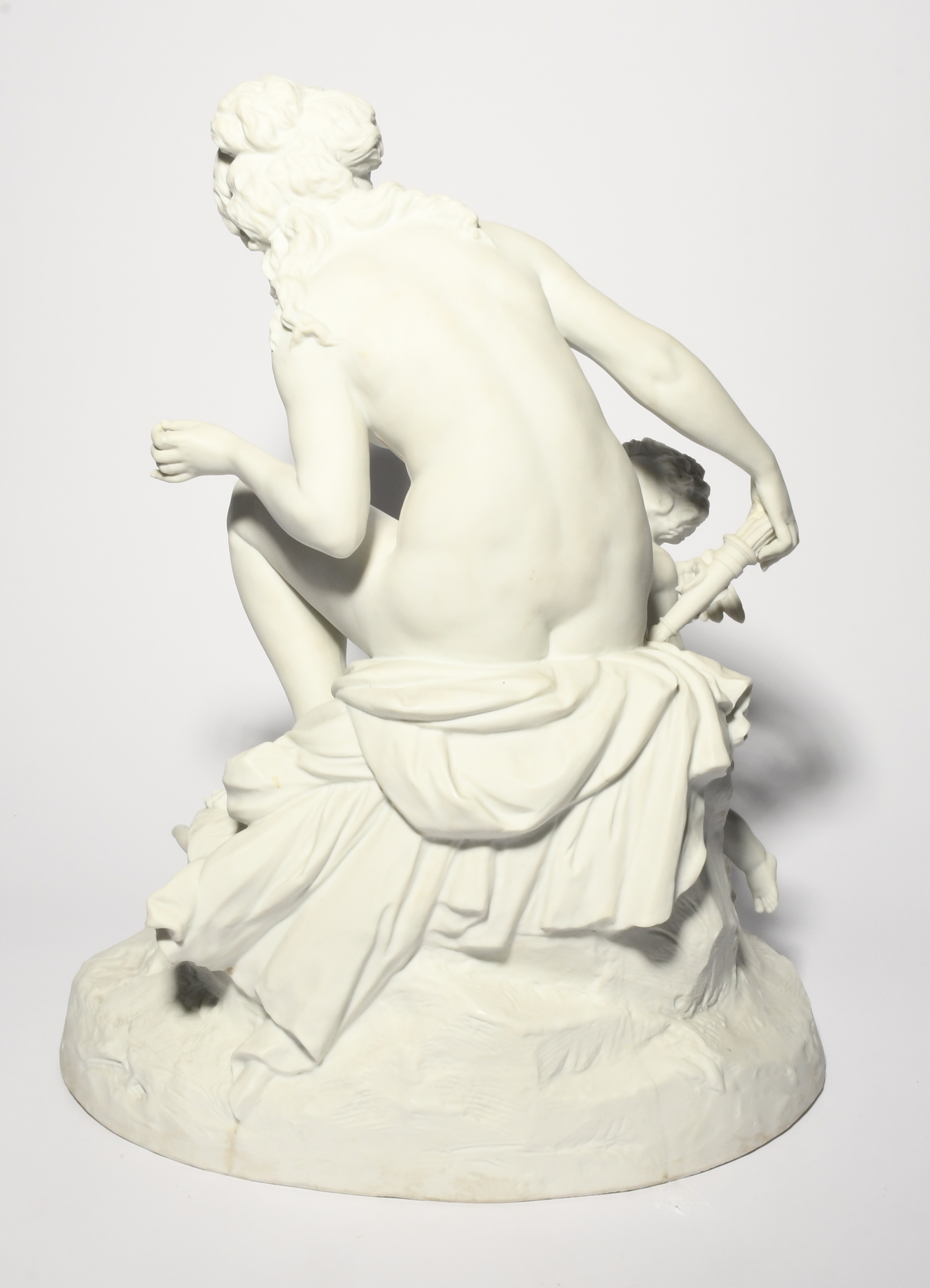 A very large Sèvres-style biscuit porcelain figure group of Venus and Cupid, 19th century, the - Image 2 of 2