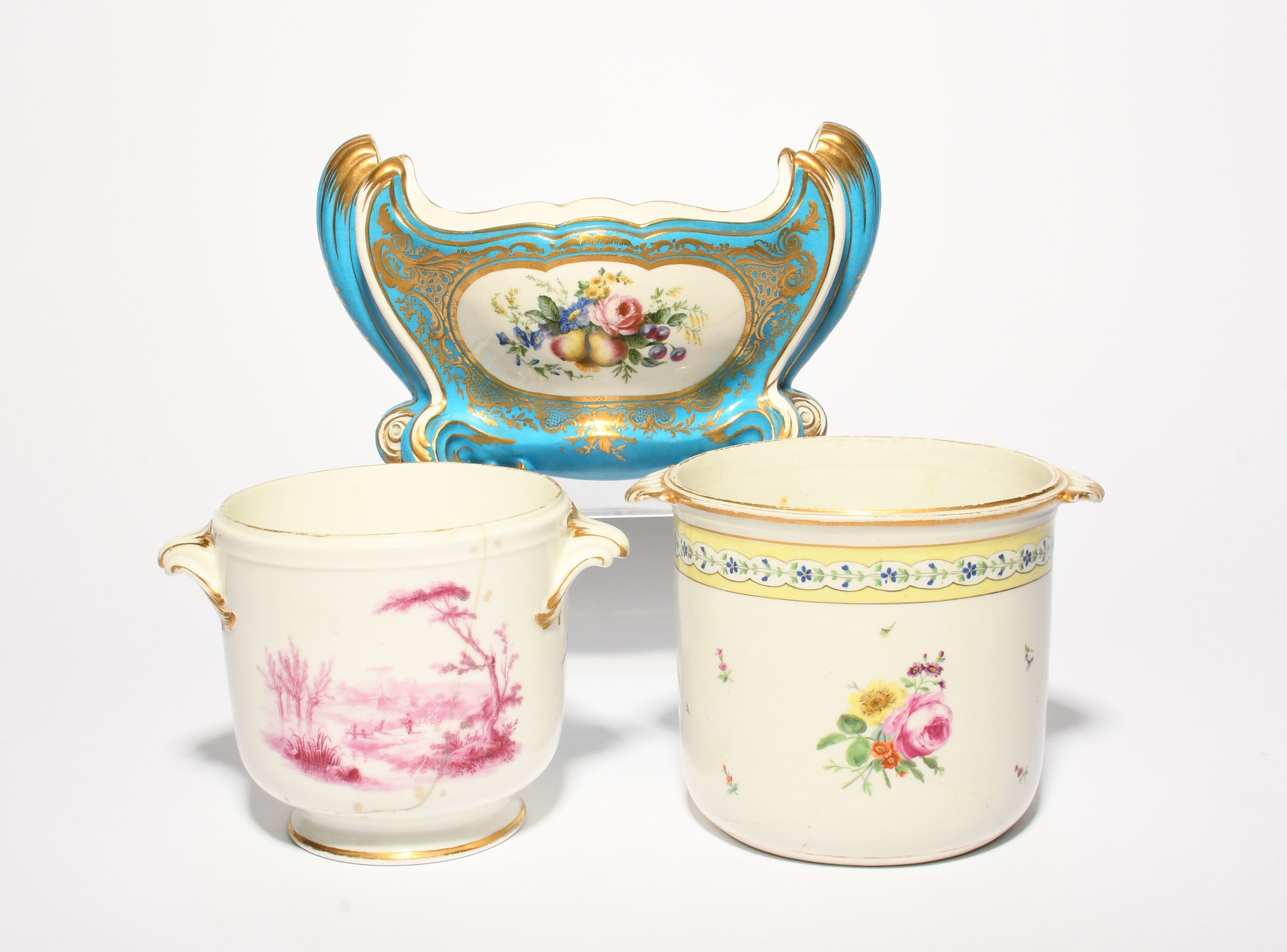 Two Continental porcelain coolers (seaux), 18th/early 19th century, one Vienna and painted with - Image 2 of 2