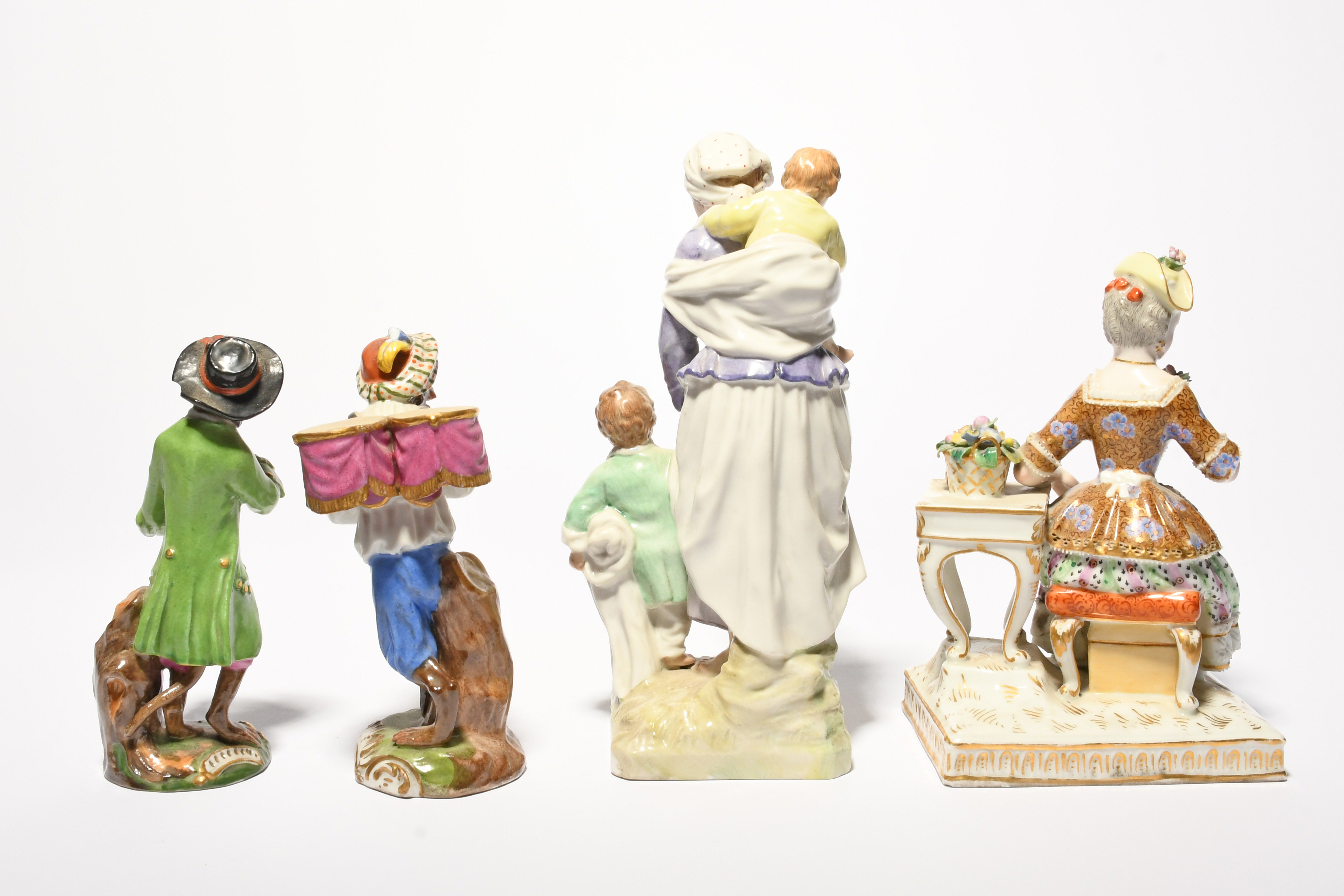 Four Continental porcelain figure groups, 19th century, one Vienna after Meissen and emblematic of - Image 3 of 3