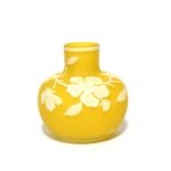 A Stourbridge cameo glass vase, late 19th century, attributed to Thomas Webb, the yellow body