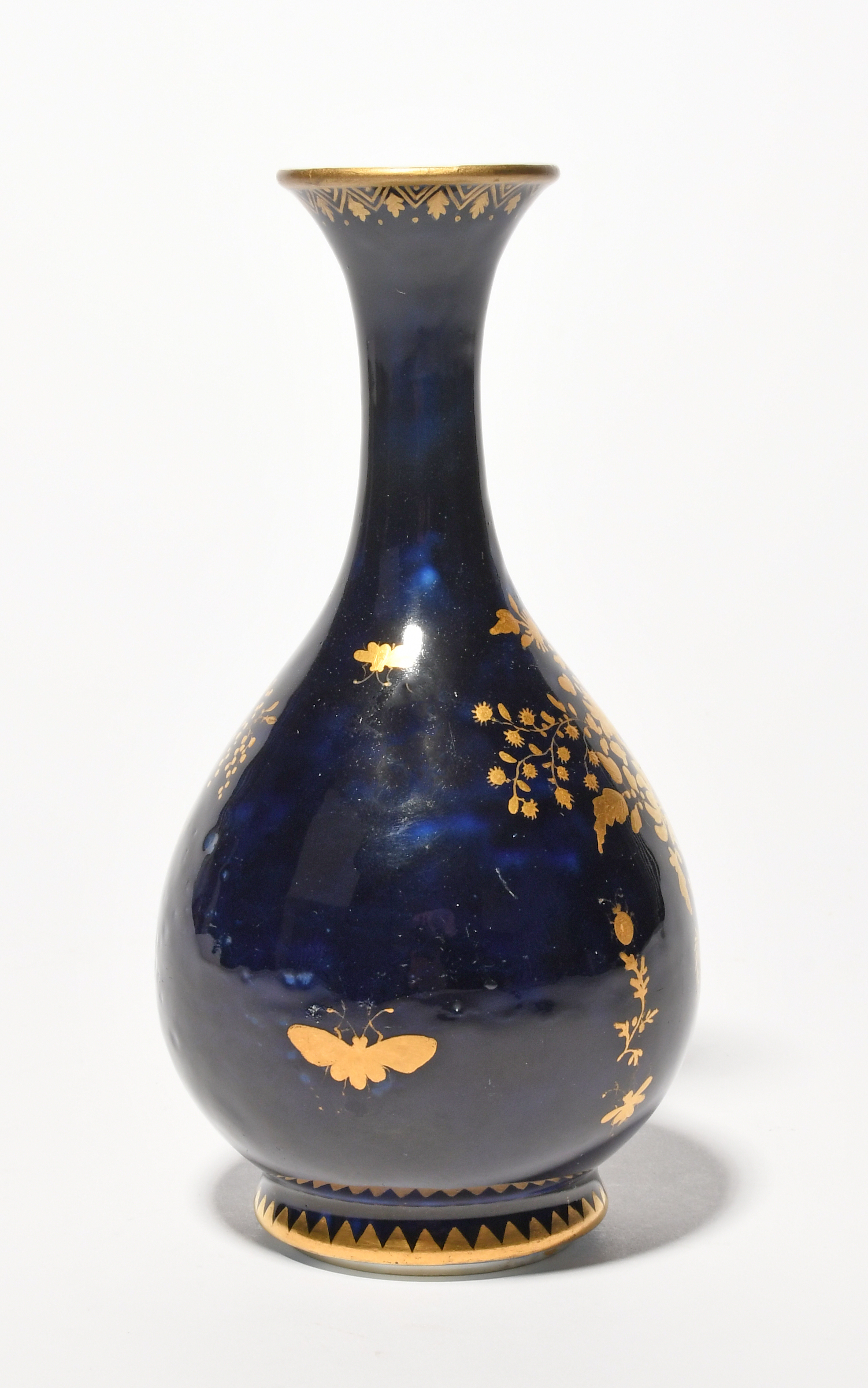 A small Chelsea bottle vase, c.1765, painted with two exotic long-tailed birds before leafy - Image 2 of 3