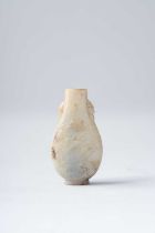 A SMALL CHINESE CELADON-GREY JADE SNUFF BOTTLE 18TH/19TH CENTURY The bottle of flattened pear-shape,