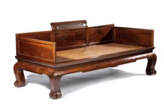 NO RESERVE A CHINESE HARDWOOD DAY BED, LUOHANCHUANG QING DYNASTY The base of mortise and tenon