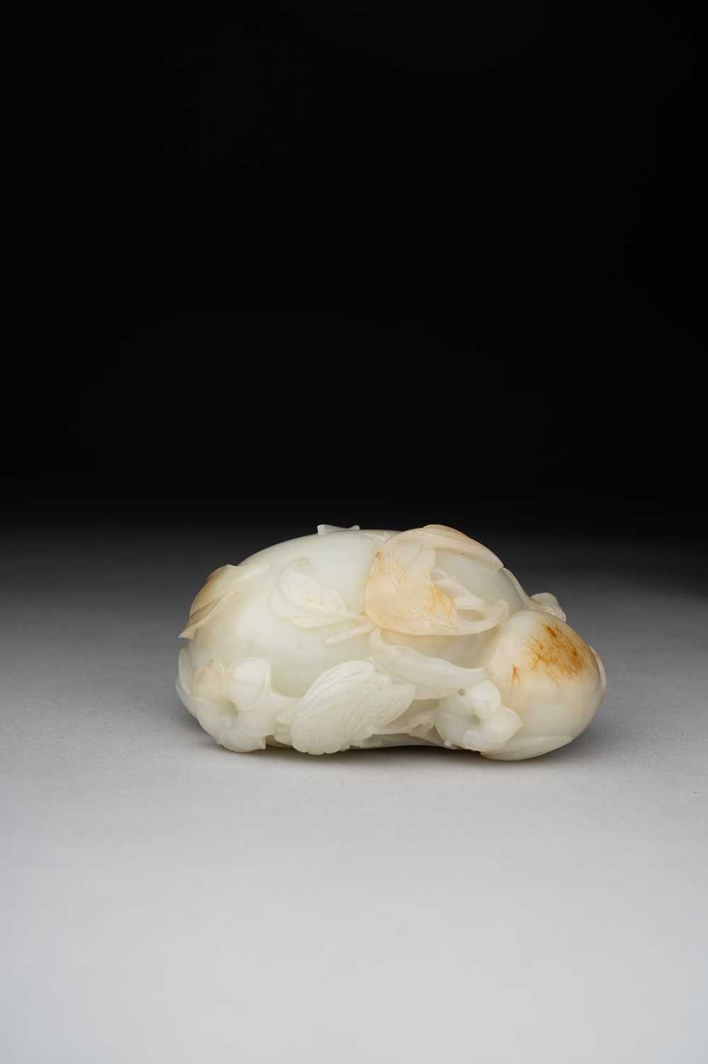 A FINE CHINESE CELADON JADE 'POMEGRANATE' GROUP QIANLONG 1736-95 Carved as two pomegranates - Image 2 of 2