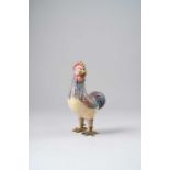 A CHINESE CANTON-PAINTED ENAMEL MODEL OF A COCKEREL 18TH/19TH CENTURY The standing bird with its