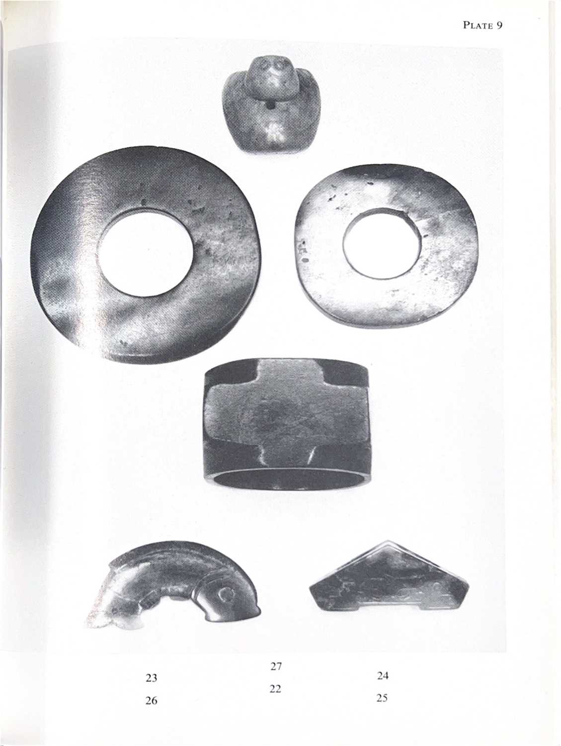 A CHINESE JADE SWORD GUARD HAN DYNASTY Incised to both sides with stylised taotie masks, the pale - Image 3 of 4