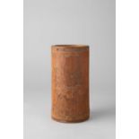 A LARGE CHINESE CARVED BAMBOO BRUSHPOT, BITONG LATE QING DYNASTY The cylindrical body decorated with