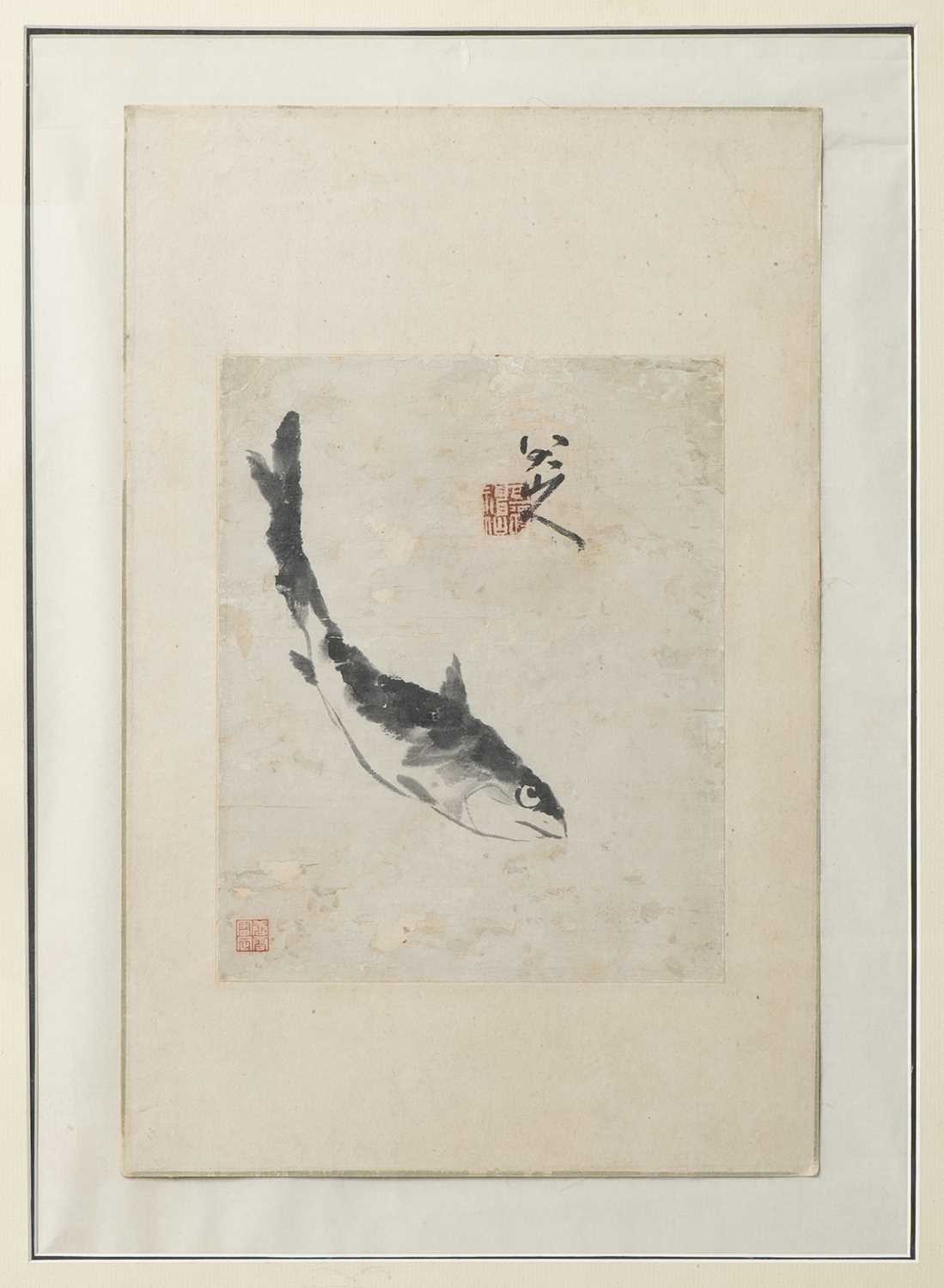 ATTRIBUTED TO BADA SHANREN (QING DYNASTY) A FISH A Chinese painting, ink and colour on paper, signed - Image 2 of 2