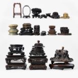NO RESERVE A COLLECTION OF CHINESE STANDS AND COVERS QING DYNASTY AND LATER Comprising hardwood,