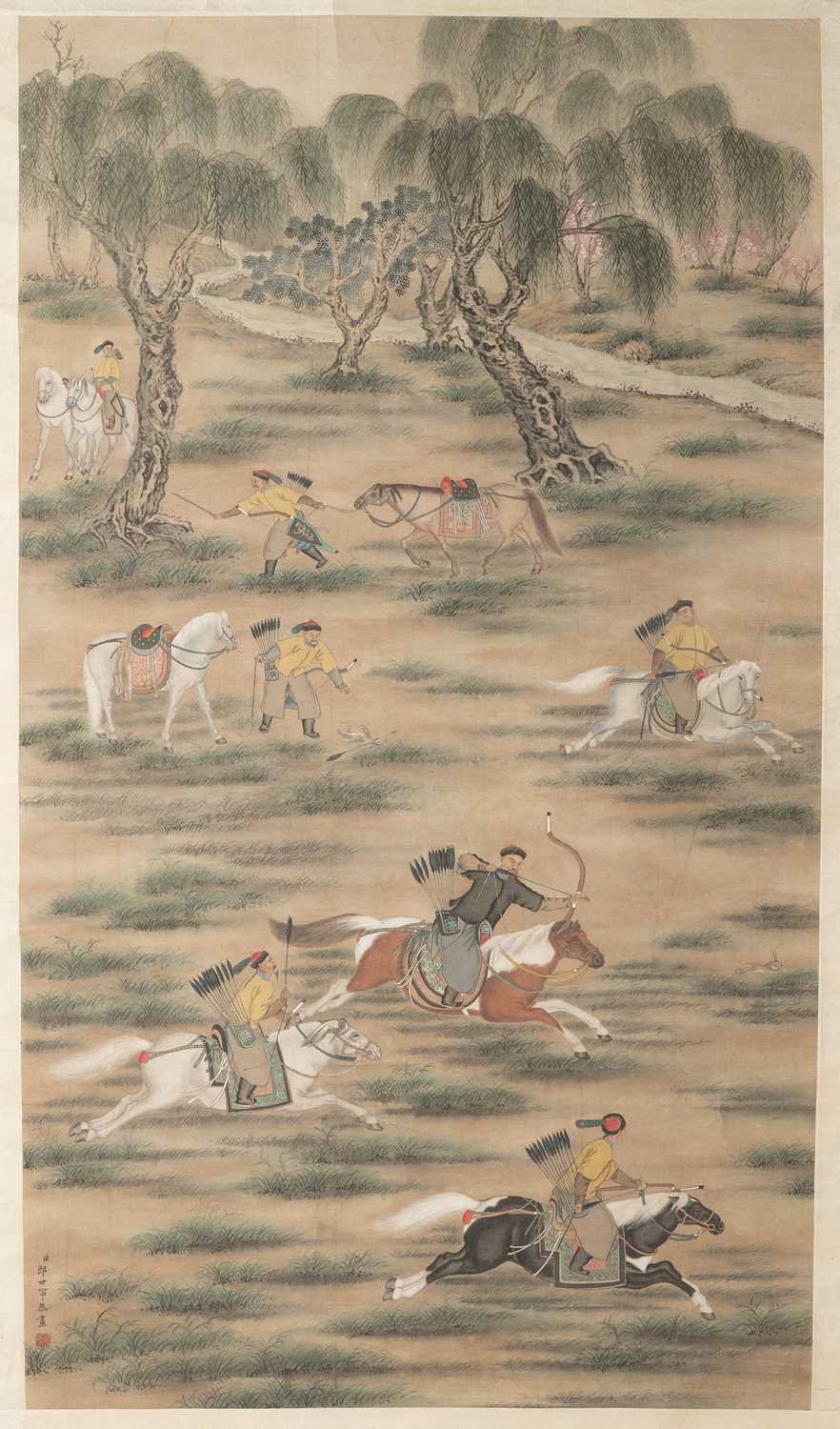 NO RESERVE AFTER WEN ZHENGMING (20TH CENTURY) LANDSCAPE A Chinese painting, ink and colour on