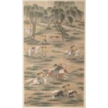 NO RESERVE AFTER WEN ZHENGMING (20TH CENTURY) LANDSCAPE A Chinese painting, ink and colour on