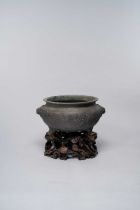 NO RESERVE A LARGE CHINESE ARCHAISTIC BRONZE TRIPOD INCENSE BURNER LATE MING DYNASTY The