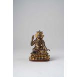 A CHINESE GILT-LACQUERED BRONZE FIGURE OF A BODHISATTVA LATE MING DYNASTY Seated in dhyanasana
